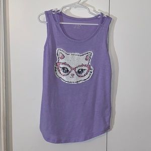 Children’s place purple sequins kitty tank